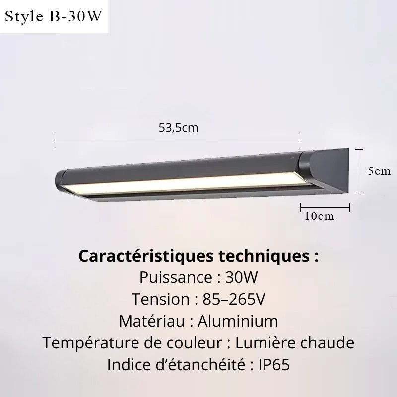 Applique murale extérieur pour terrasse style B 30w