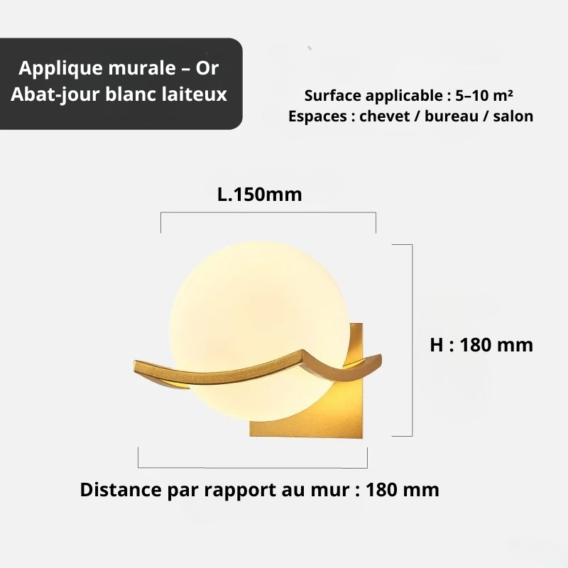 Applique murale globe or A