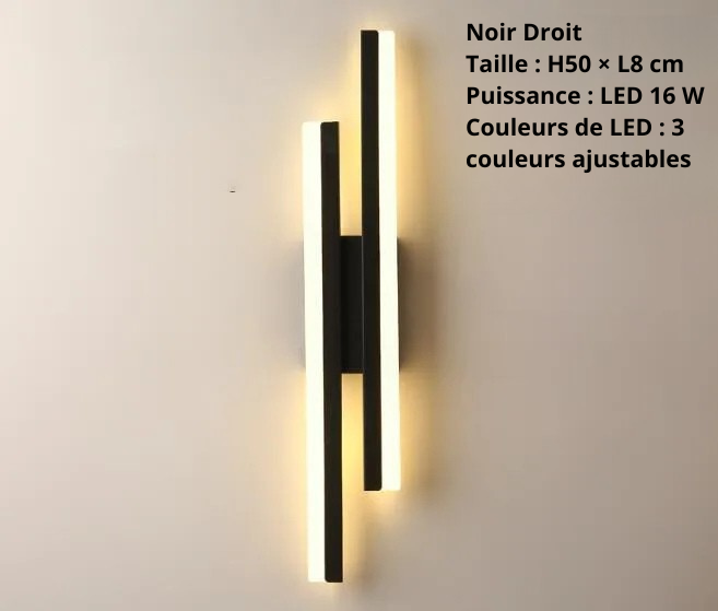 Applique murale intérieur Noir droit