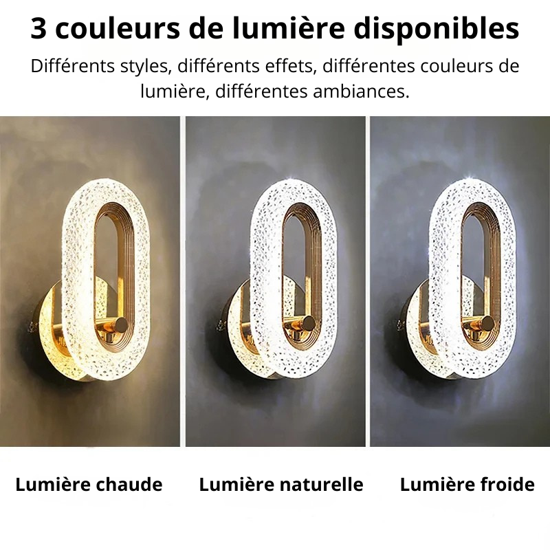 Applique murale laiton doré 3_couleurs_de_lumiere