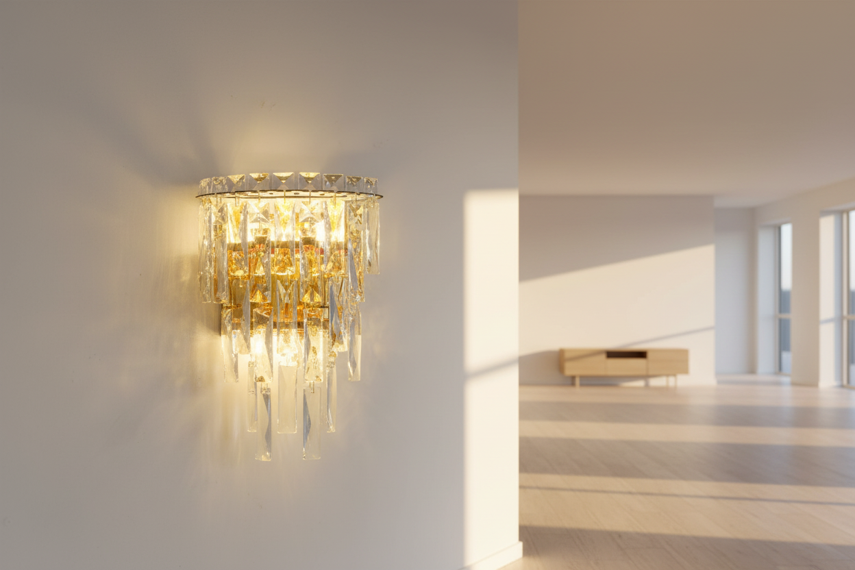 Applique murale lustre allumé