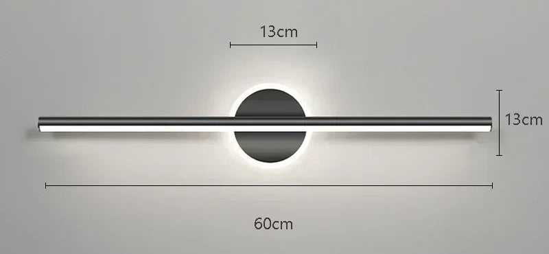 Applique murale miroir noir 60cm