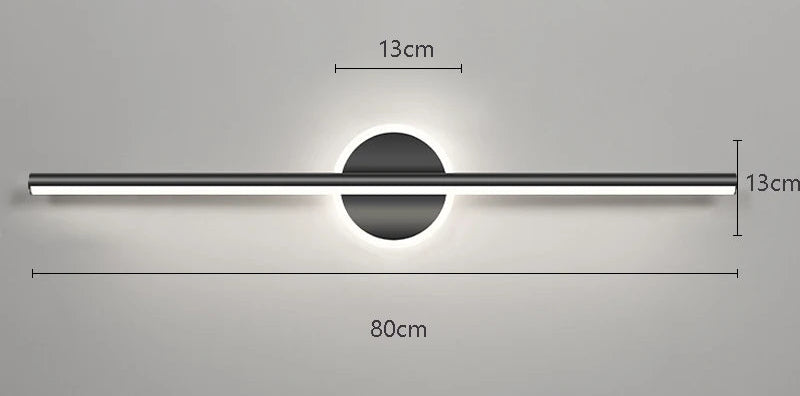 Applique murale miroir noir 80cm