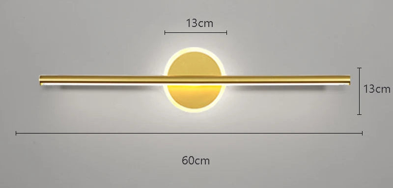 Applique murale miroir or 60cm