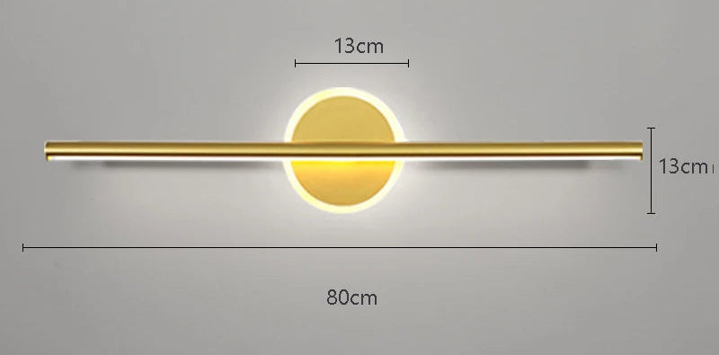 Applique murale miroir or 80cm