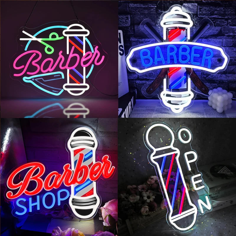 Applique murale néon barber