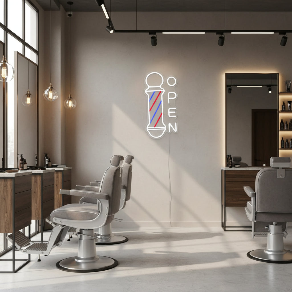 Applique murale néon barber choix C