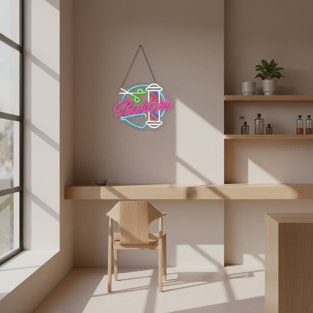 Applique murale néon barber choix D