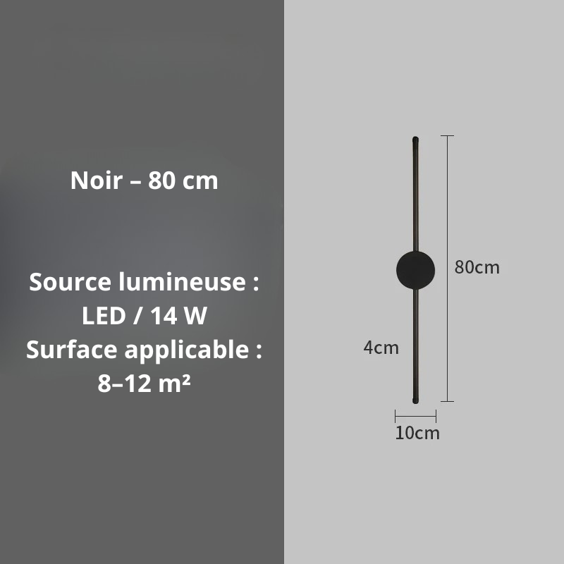 Applique murale noire 8cm