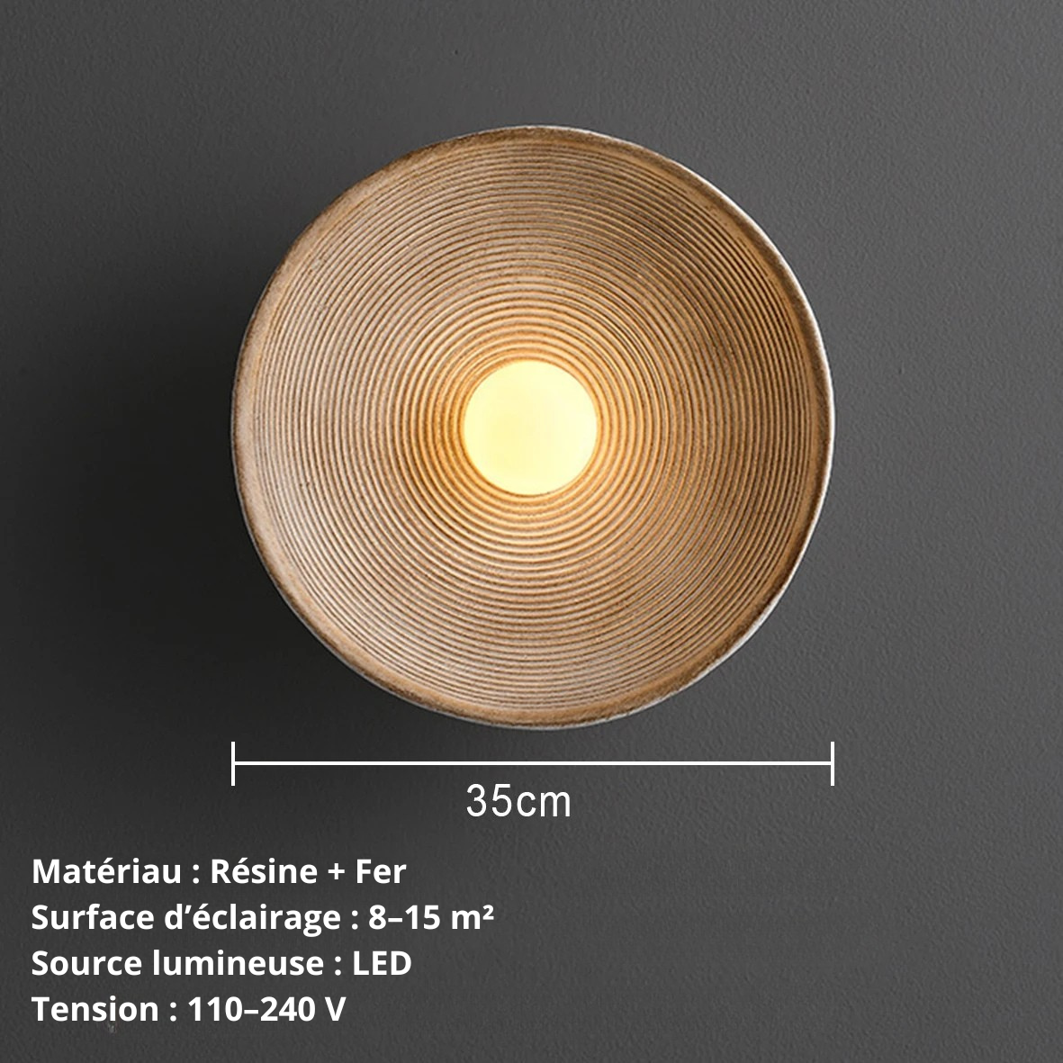 Applique murale nordique 35cm retro