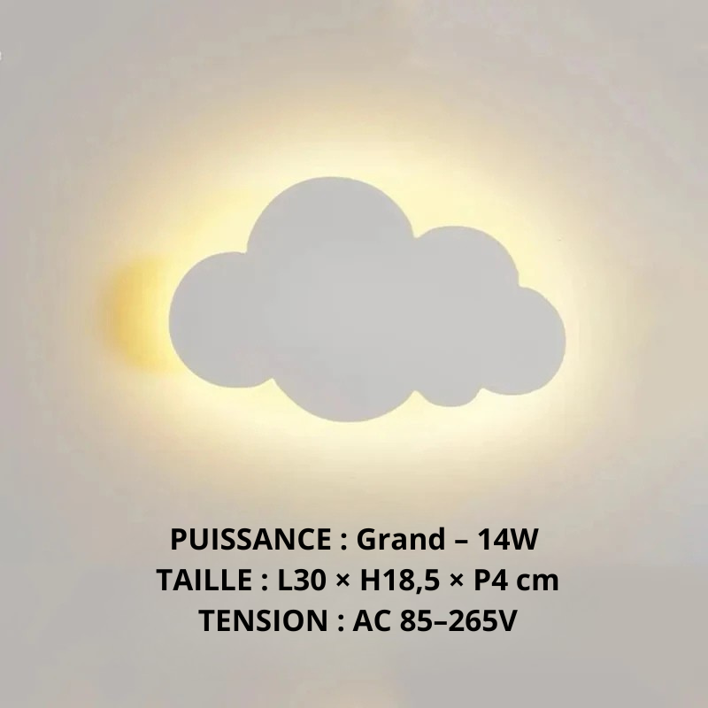 Applique murale nuage Blanc Grand