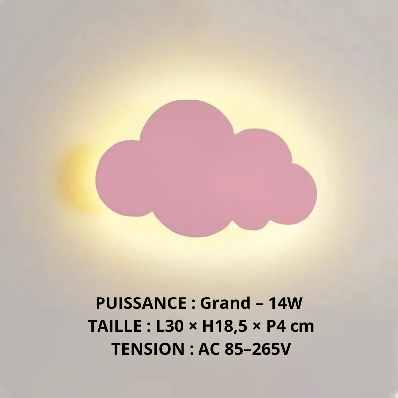 Applique murale nuage Rose Grand
