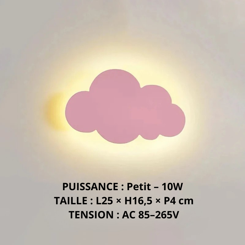 Applique murale nuage Rose petit