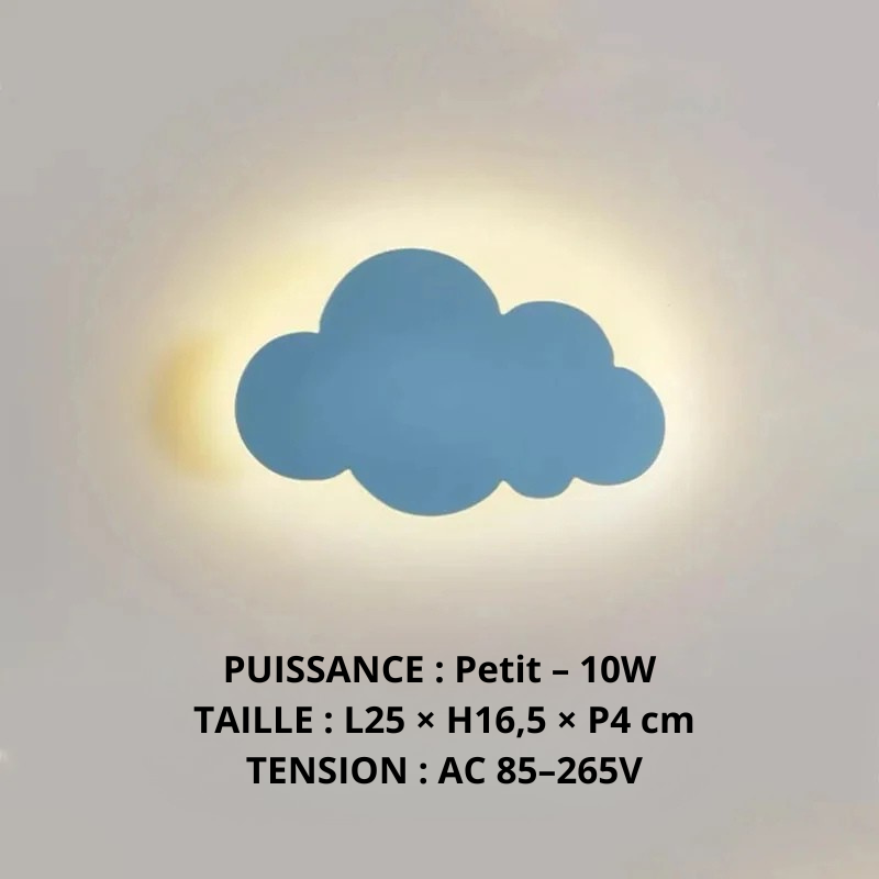 Applique murale nuage bleu petit