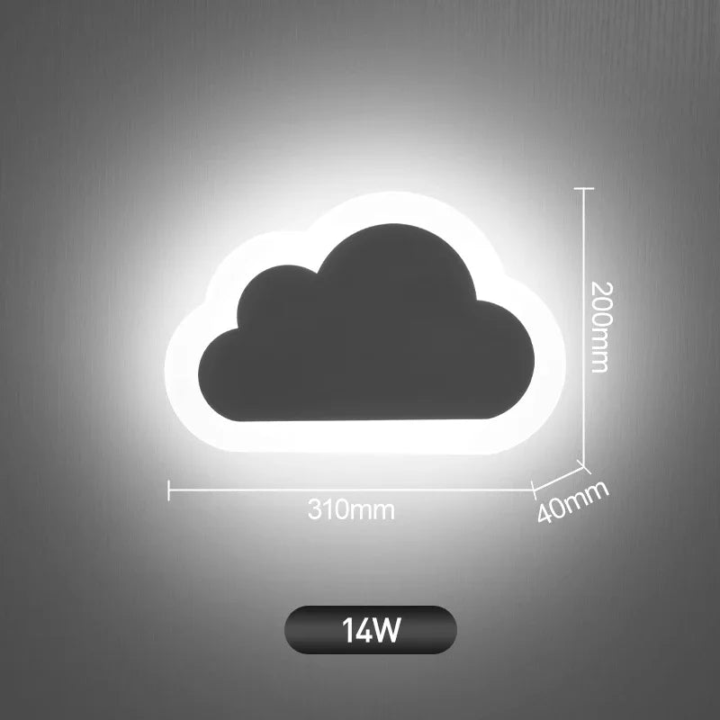 Applique murale nuage noir blanc grand