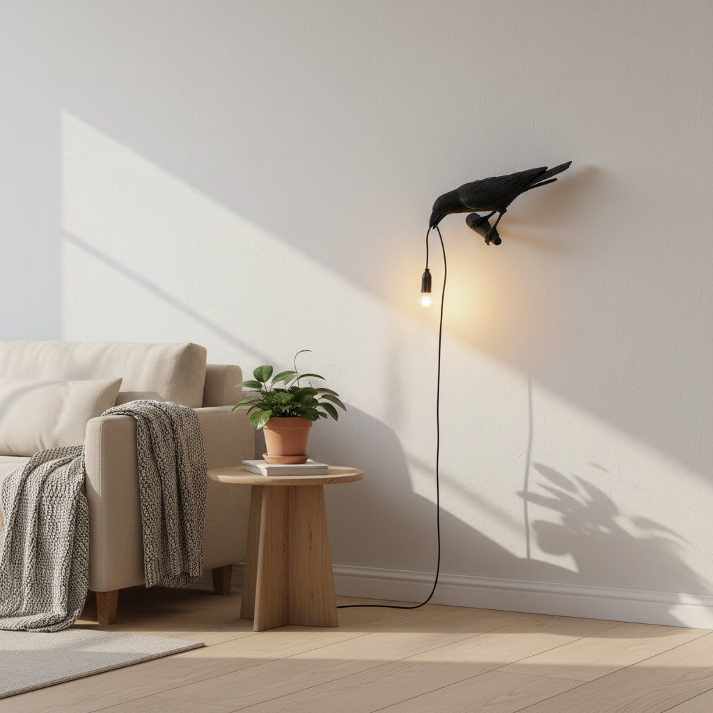 Applique murale oiseau noir