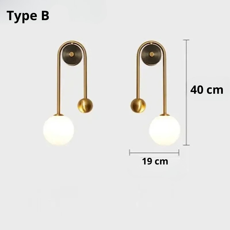 Applique murale or Type B gauche et droite