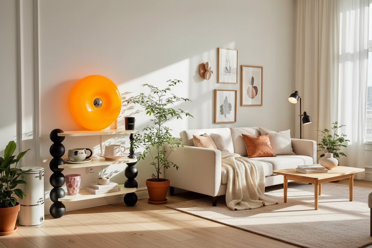 Applique murale orange de jour salon