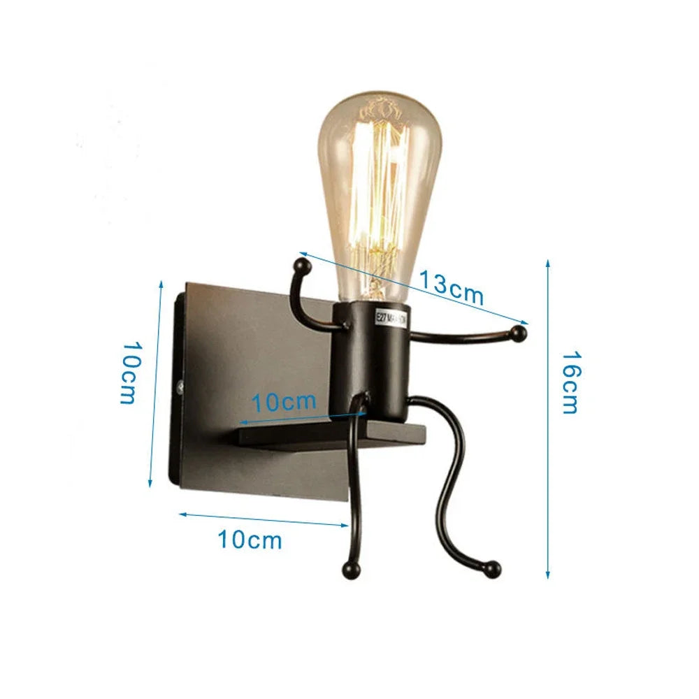 Applique murale originale Personnage assis / noir