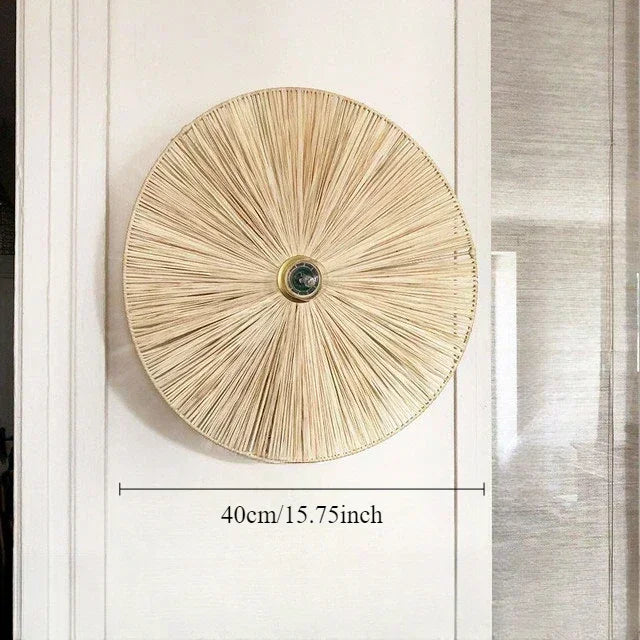 Applique murale paille simple couche 40 cm beige