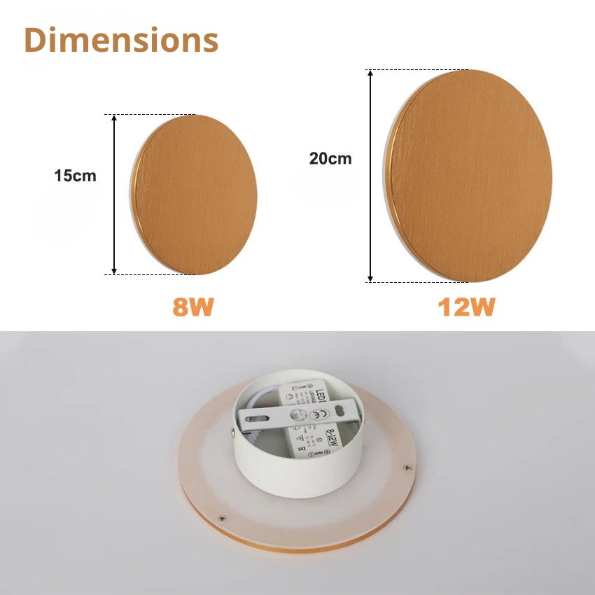 Applique murale plate Dimensions