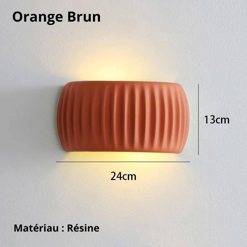 Applique murale pour salon orange brun