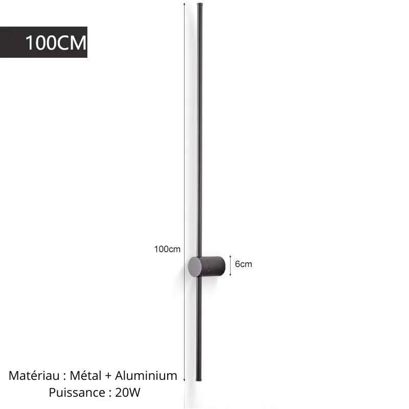 Applique murale prise Noir 100cm