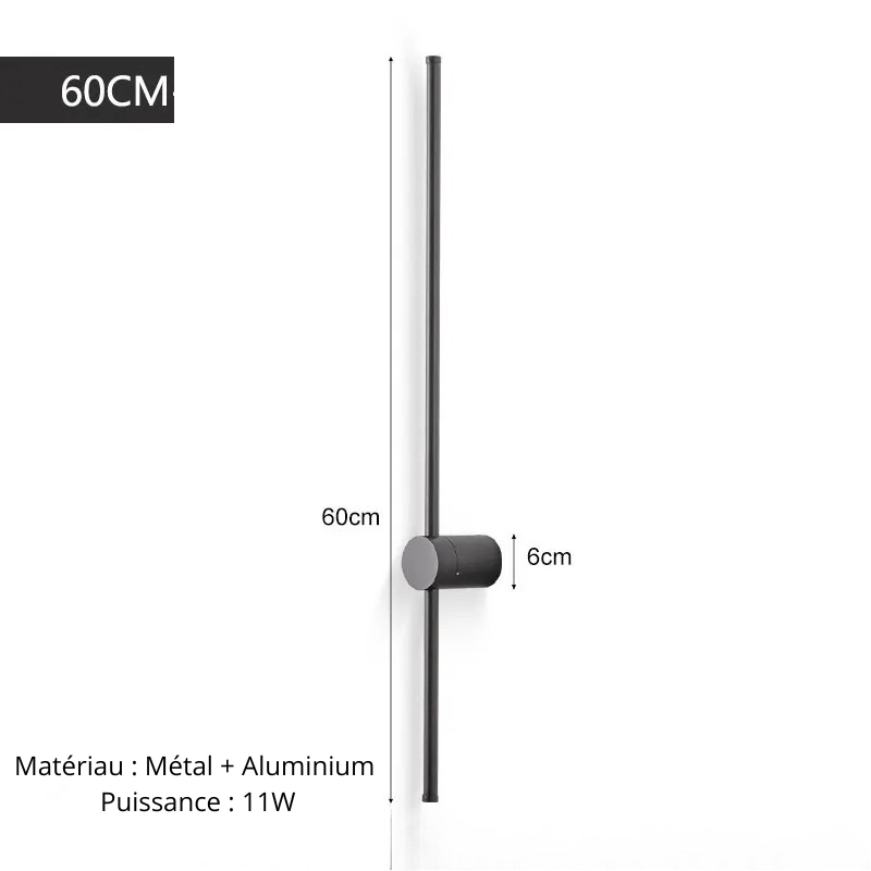 Applique murale prise Noir 60cm