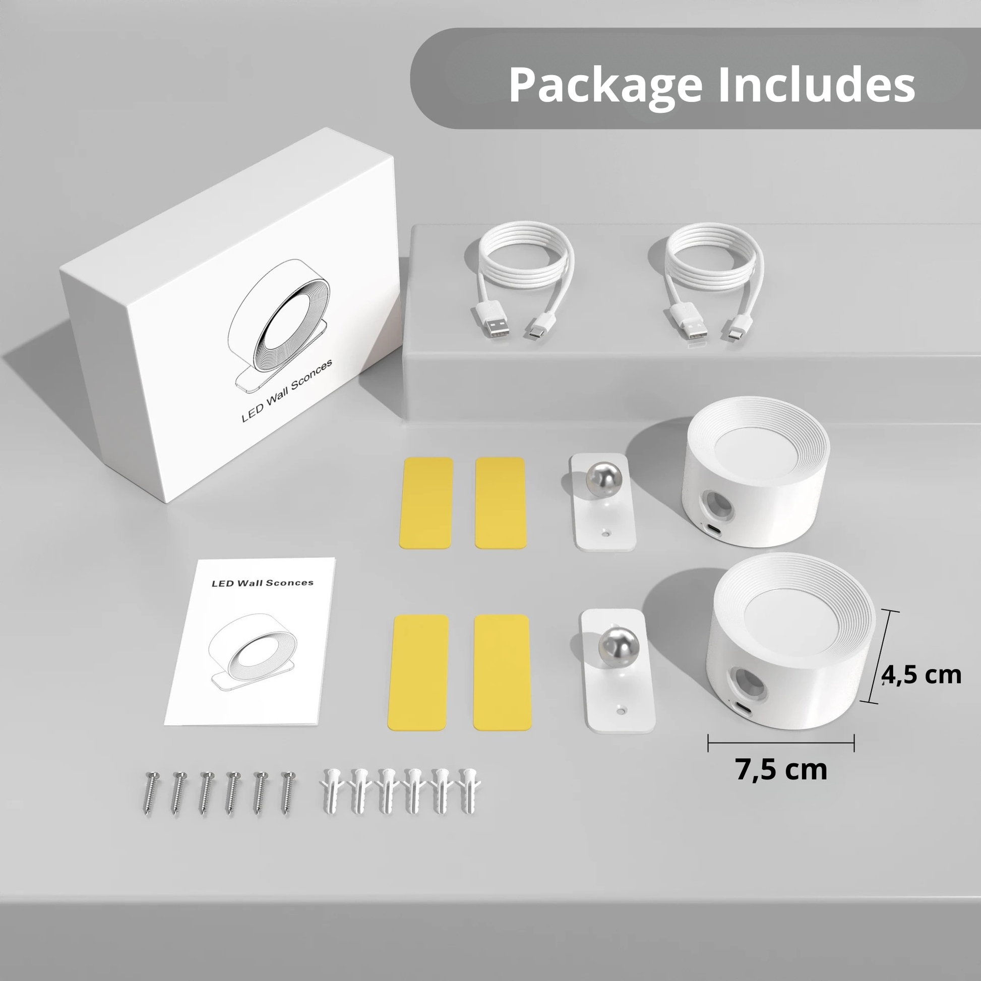 Applique murale rechargeable 2 blanc