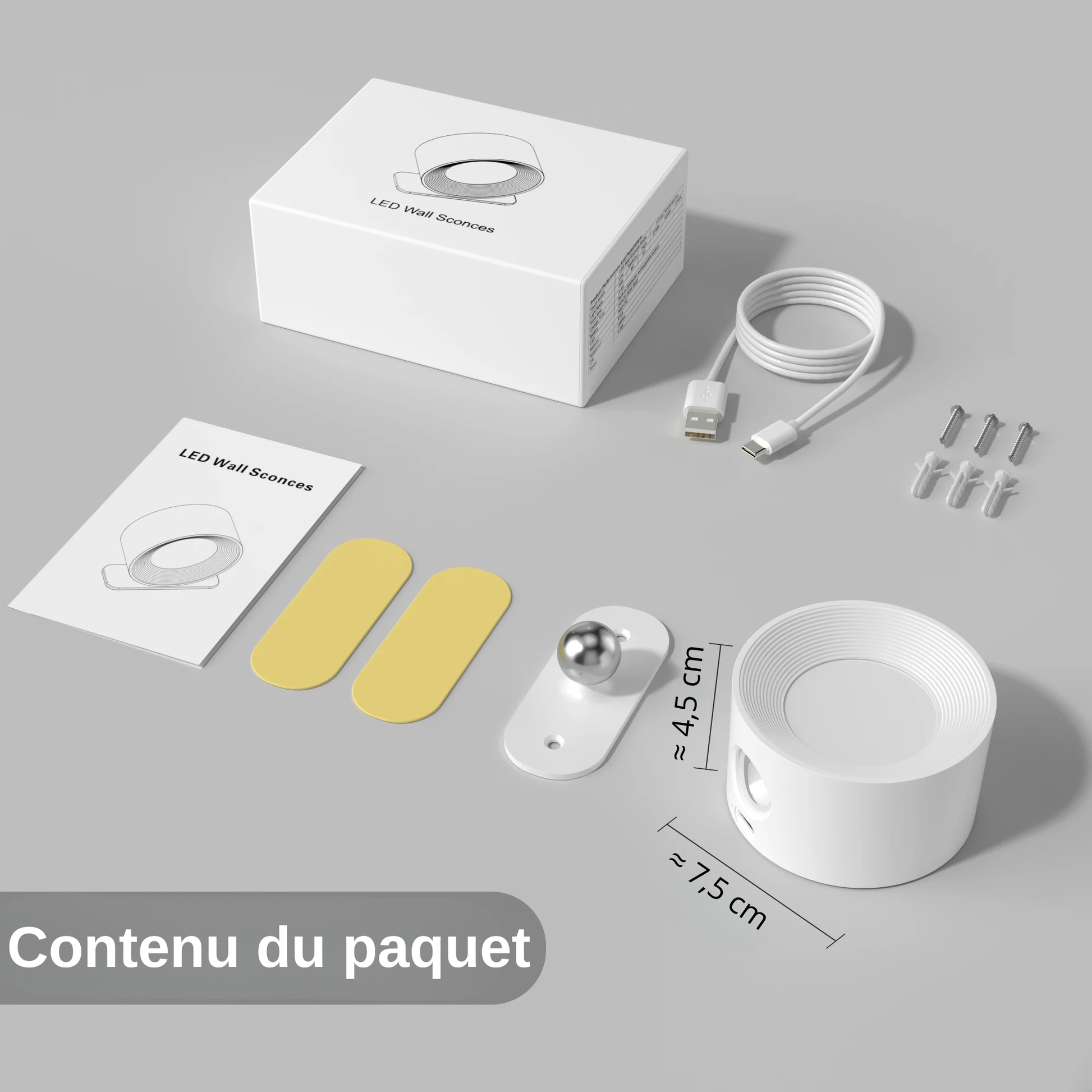 Applique murale rechargeable Blanc