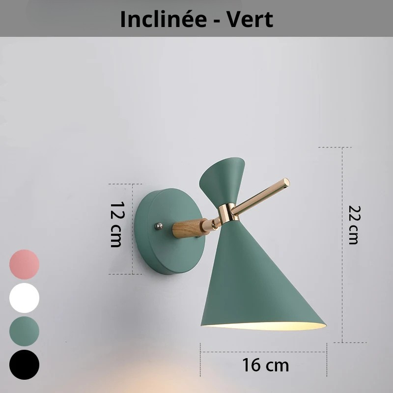 Applique murale rétro inclinée vert