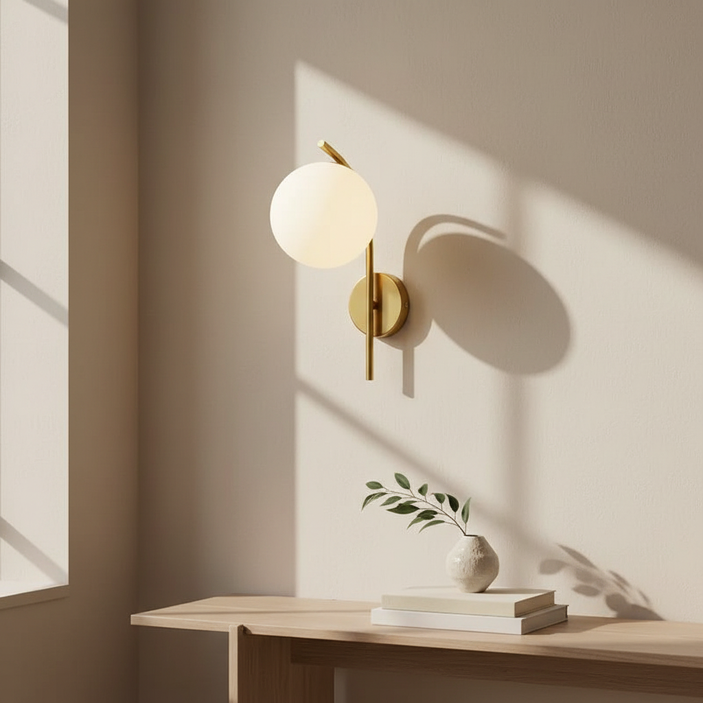 Applique murale ronde or 