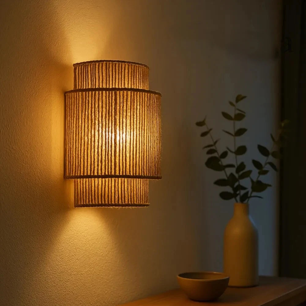 Applique murale rotin hall d'entrée