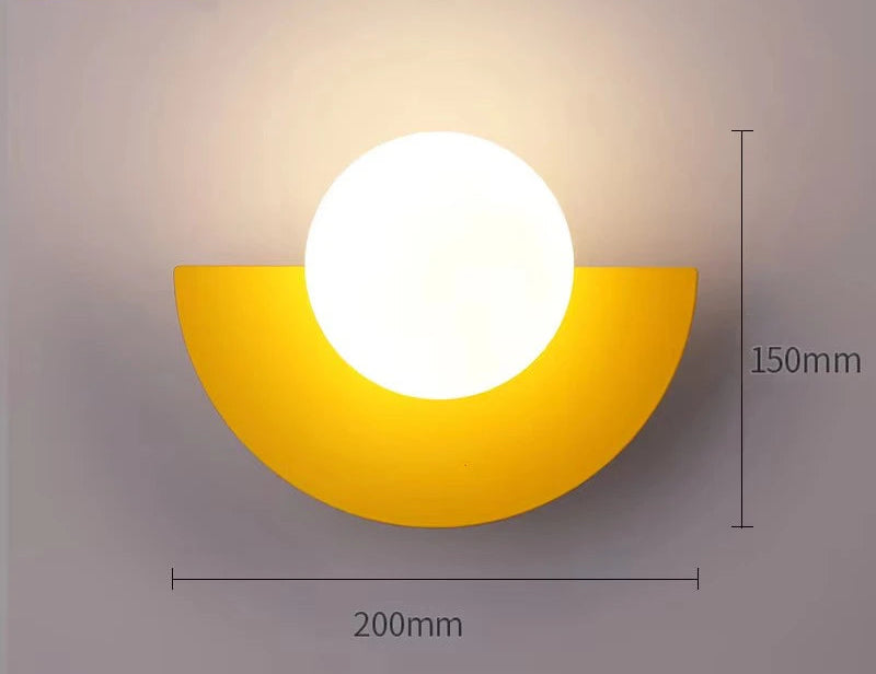 Applique murale rouge / couleur jaune 200 mm