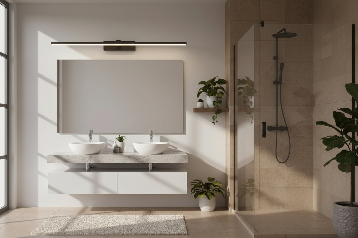 Applique murale salle de bain naturelle miroir