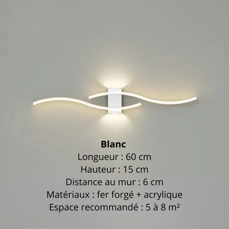 Applique murale salon blanc 60 cm