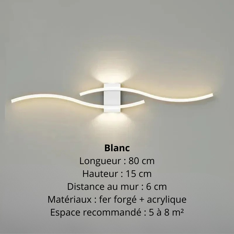 Applique murale salon blanc 80 cm