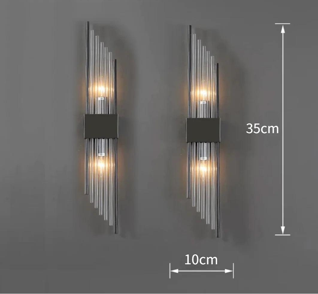 Applique murale salon moderne Noir 2 pièces