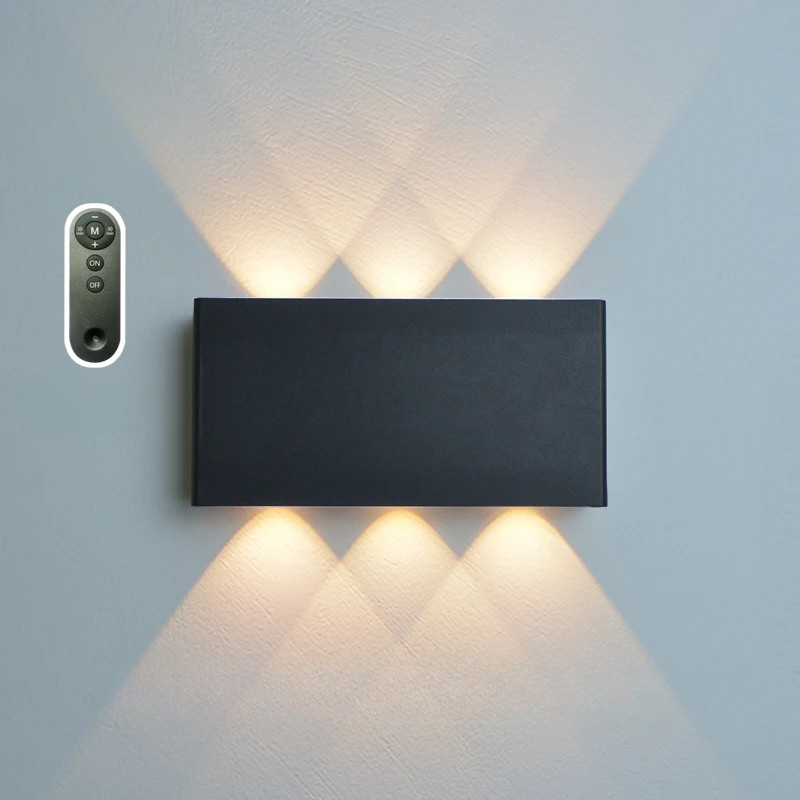 Applique murale sans fil avec télécommande noir