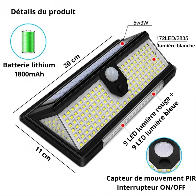 Applique murale solaire extérieur informations