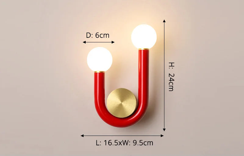 Applique murale style nordique rouge