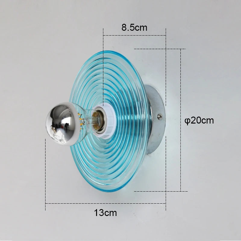 Applique murale verre bleu