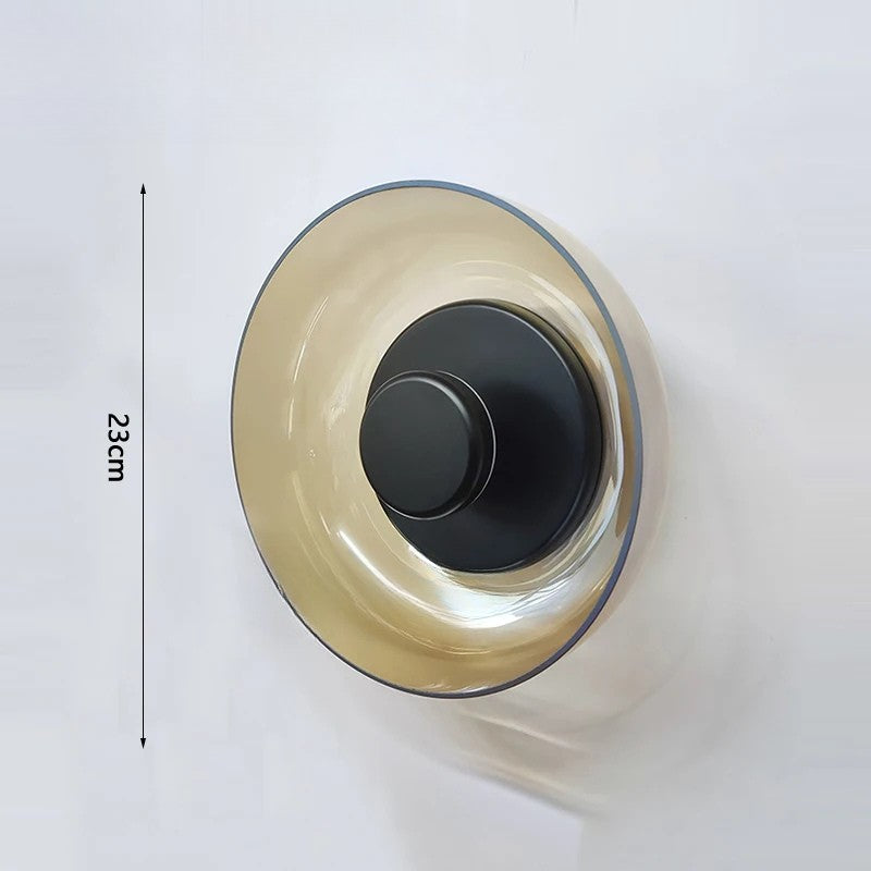 Applique murale verre fumé noir ambré