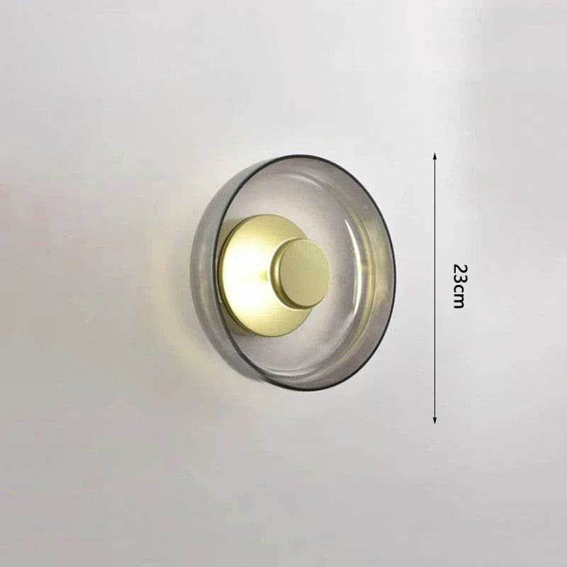 Applique murale verre or gris fumé