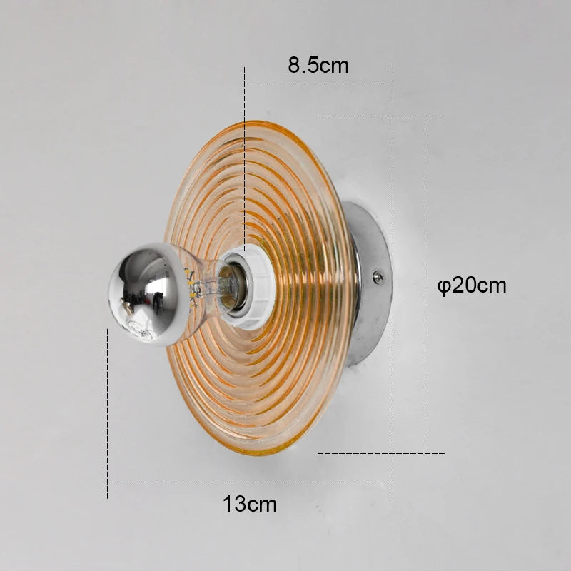Applique murale verre orange