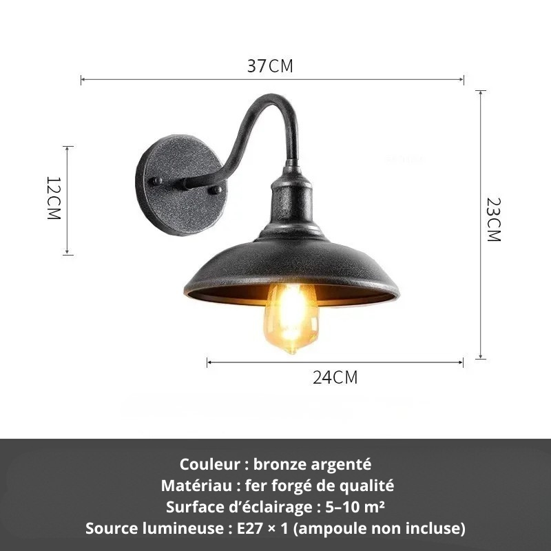 Applique murale vintage bronze argenté B