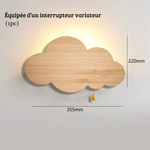 Applique murale LED en forme de nuage en bois - Vignette | VAM - Maison Lumière