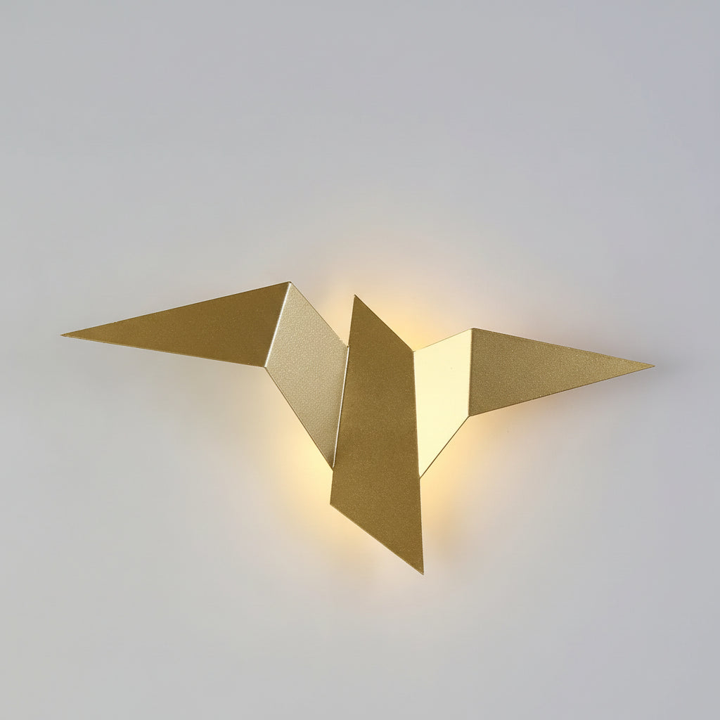Applique murale LED en forme d’oiseau or