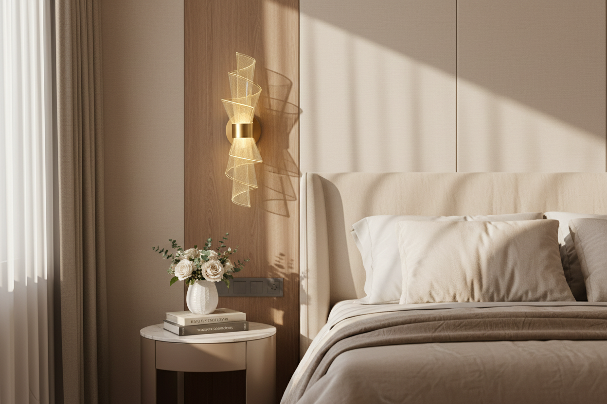 Applique murale LED nordique or chambre