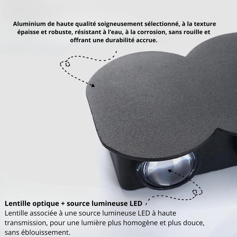 Applique murale aluminium corps de lampe